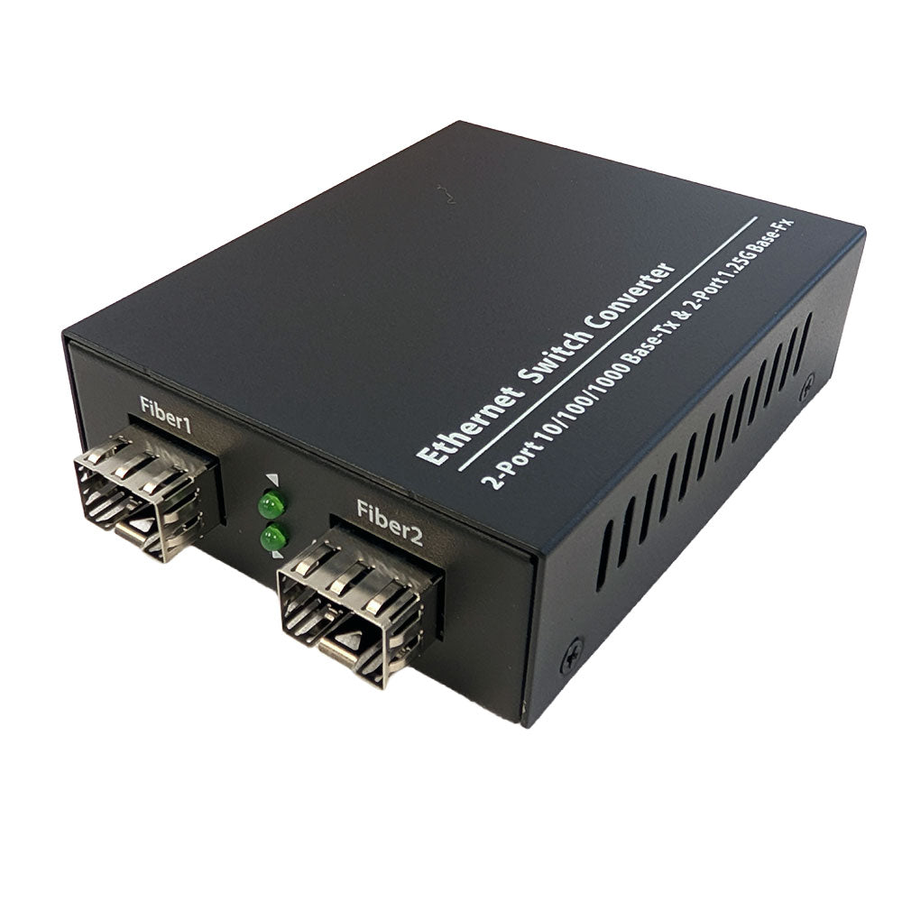 Gigabit Ethernet Fiber Optical Media Converter, 2 x 10/100/1000Base-TX & 2 x 1000Base-FX Ethernet Switch