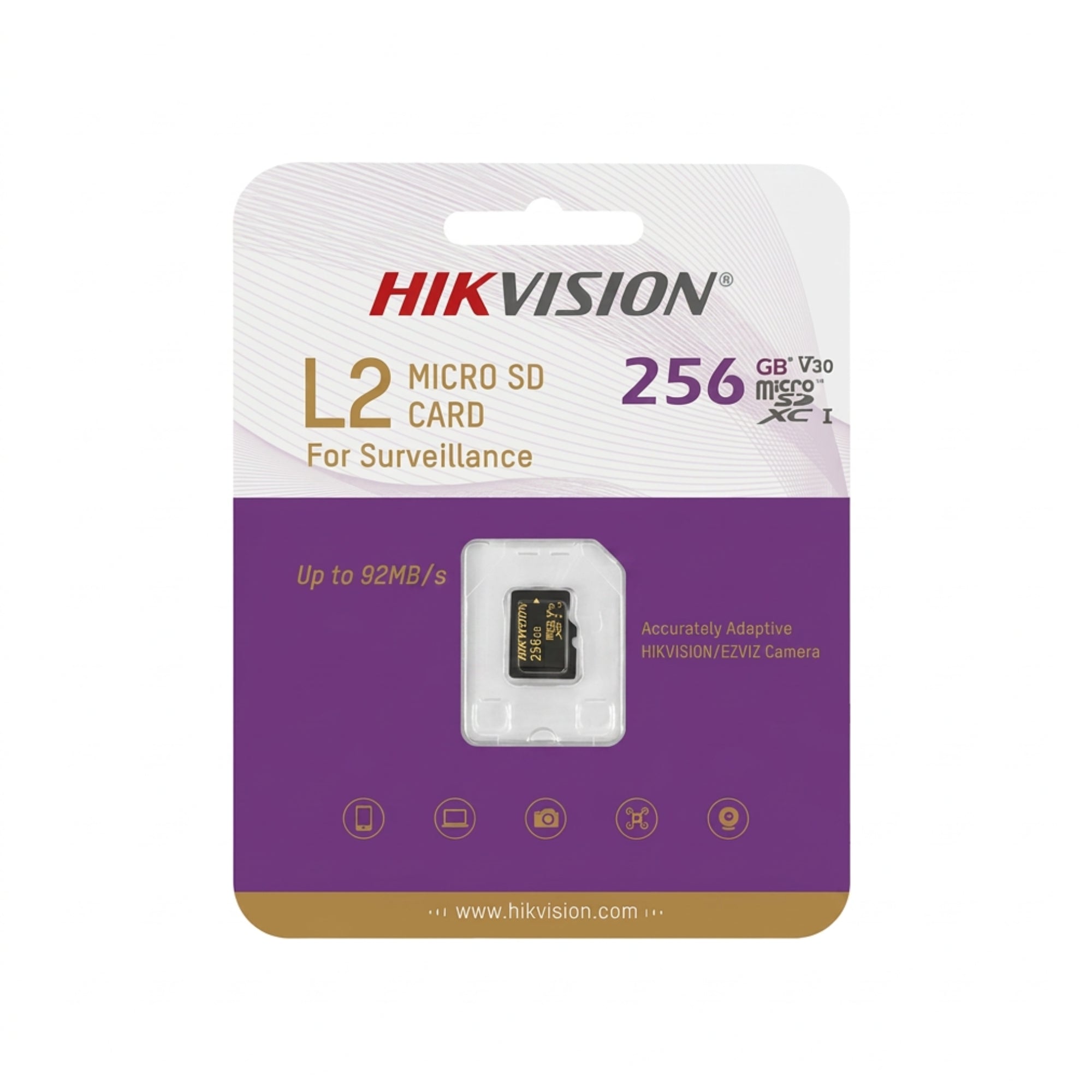 HIkvision MicroSD Card - Class 10 - TLC - 95MB/s Read, 25MB/s Write - V30 - 256GB Capacity