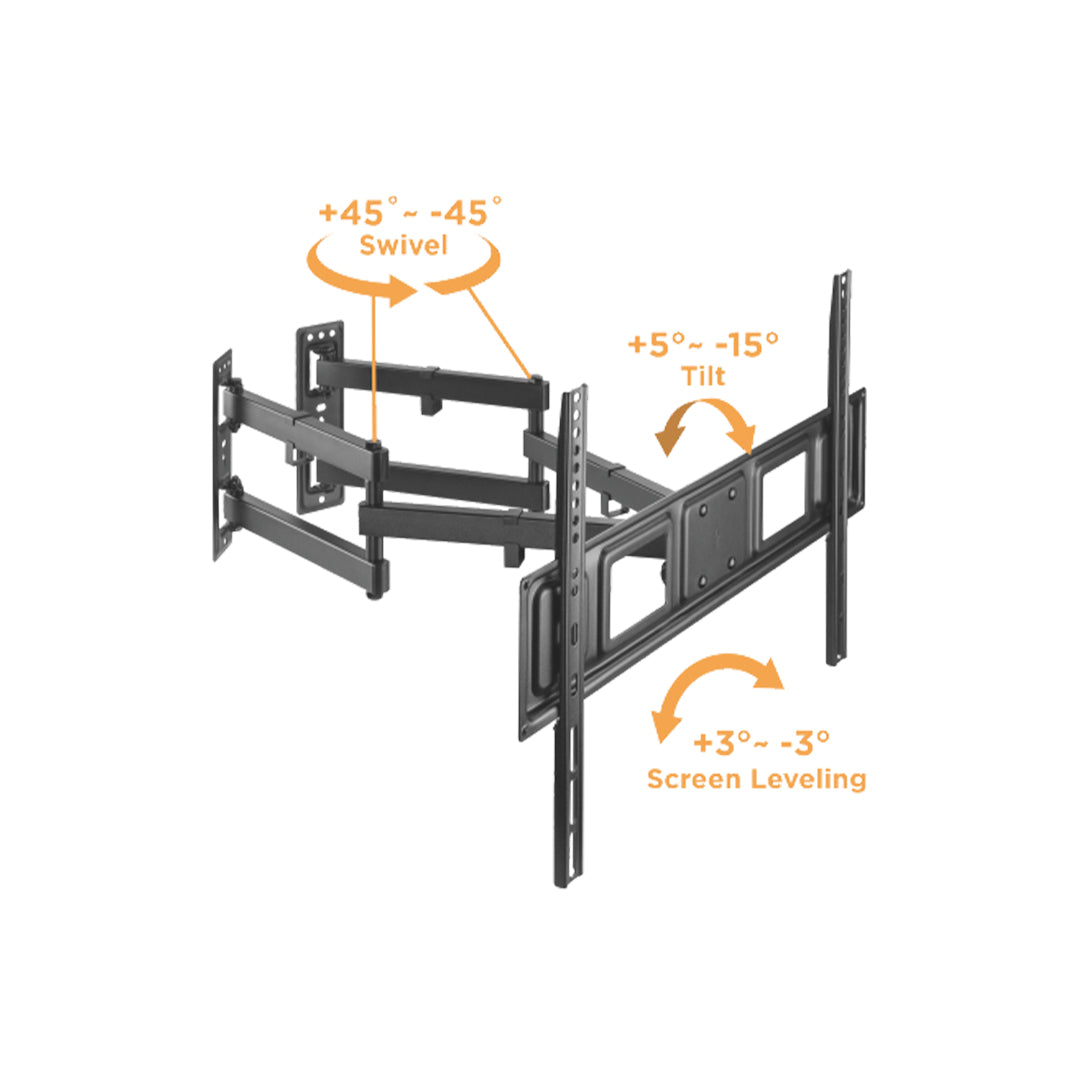 Tilt & Swivel Corner TV Wall Mount Bracket for Flat LCD/LEDS - Fits Sizes 37-70 inches - Maximum VESA 600x400