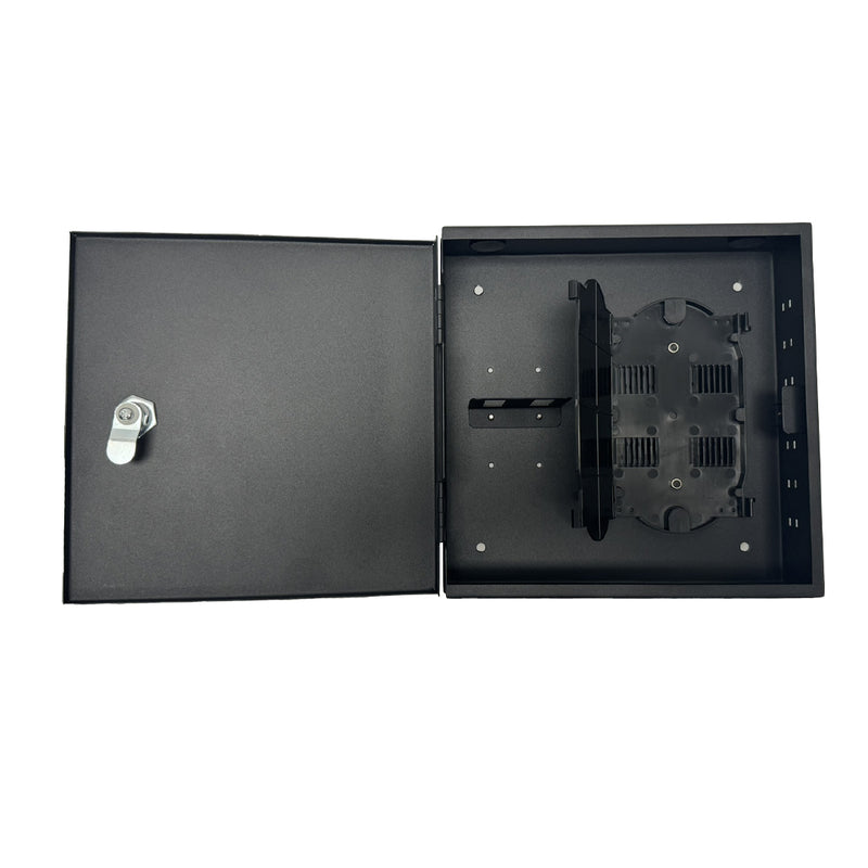 Indoor Wall Mounted Fiber Optic Distribution Box (8 Couplers Maximum) - Black