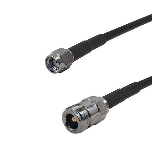 Premium Phantom Cables Times Microwave LMR-195 N-Type Female to SMA-RP (Reverse Polarity) Male Cable