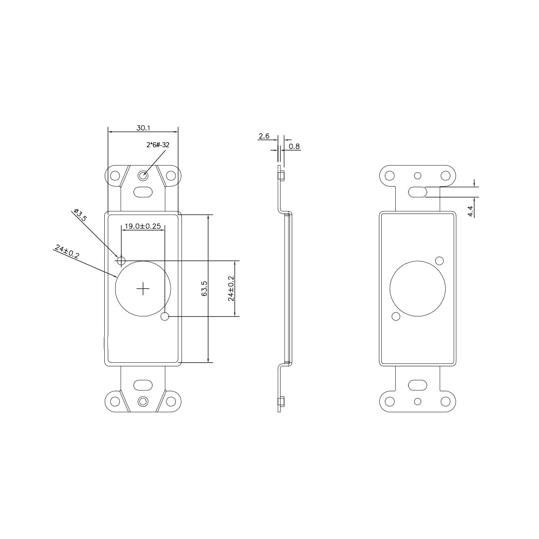 Decora Strap 1x XLR Cutout - Stainless Steel Wall Plate