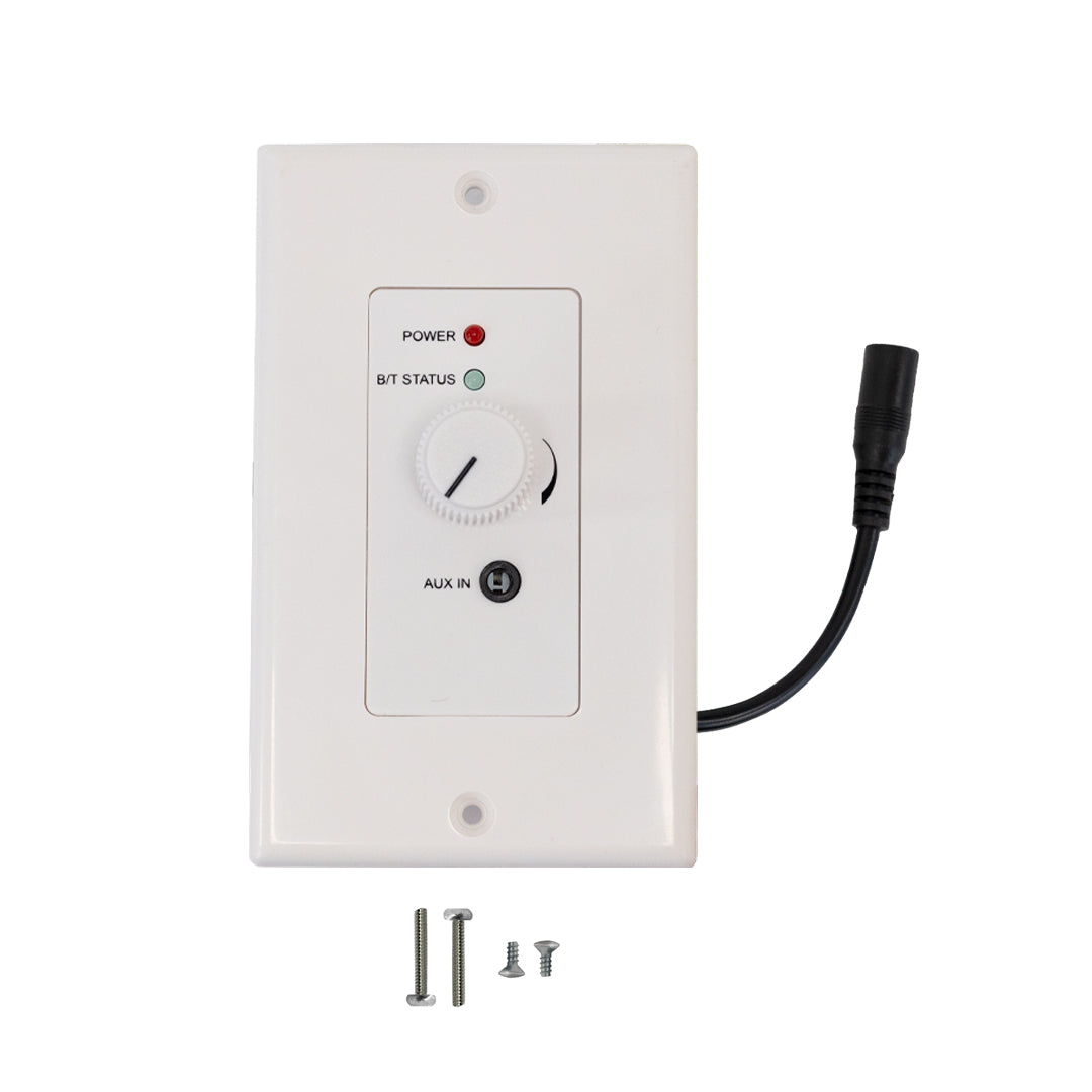 Wall Plate Decora Style - Built-in Power Amplifier with Bluetooth v5 Audio Receiver - 50W Max - White
