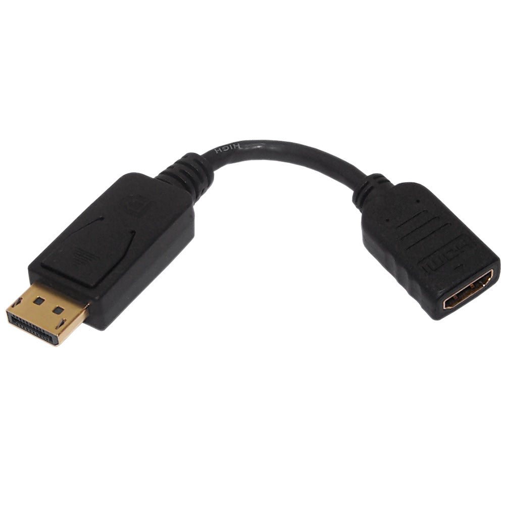6 inch DisplayPort Male to HDMI Female Adapter Black