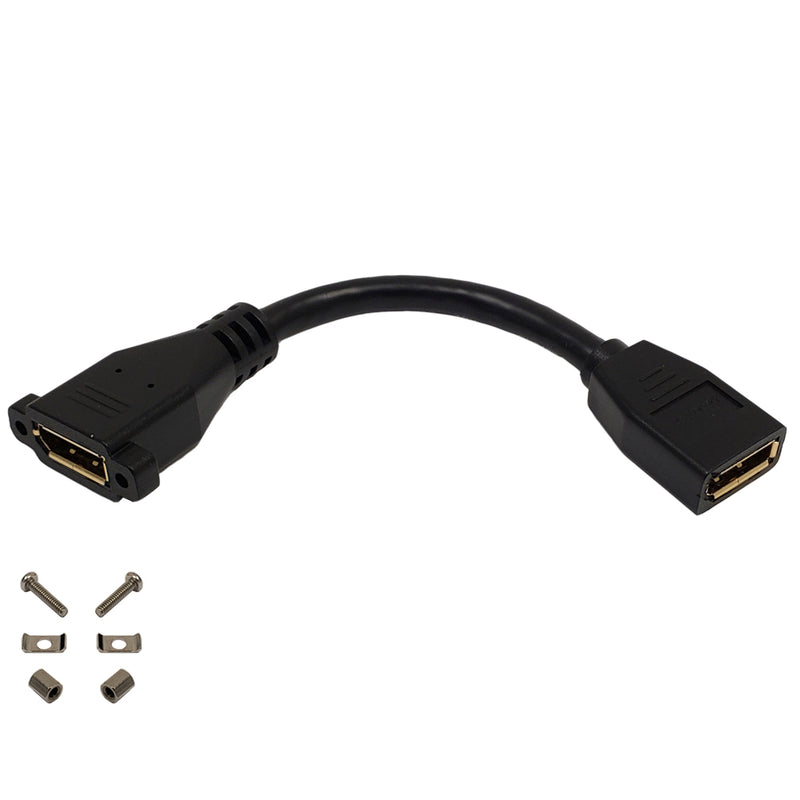 6 inch DisplayPort to Female Adapter with Screw Holes