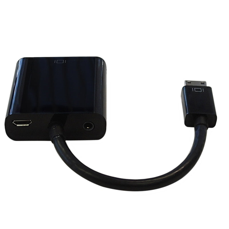 6 inch Mini-HDMI Male + 3.5mm Female Adapter Black - Digital Camera/Camcorder to VGA Display