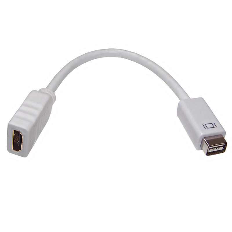 6 inch Mini DVI Male to HDMI Female Adapter - White