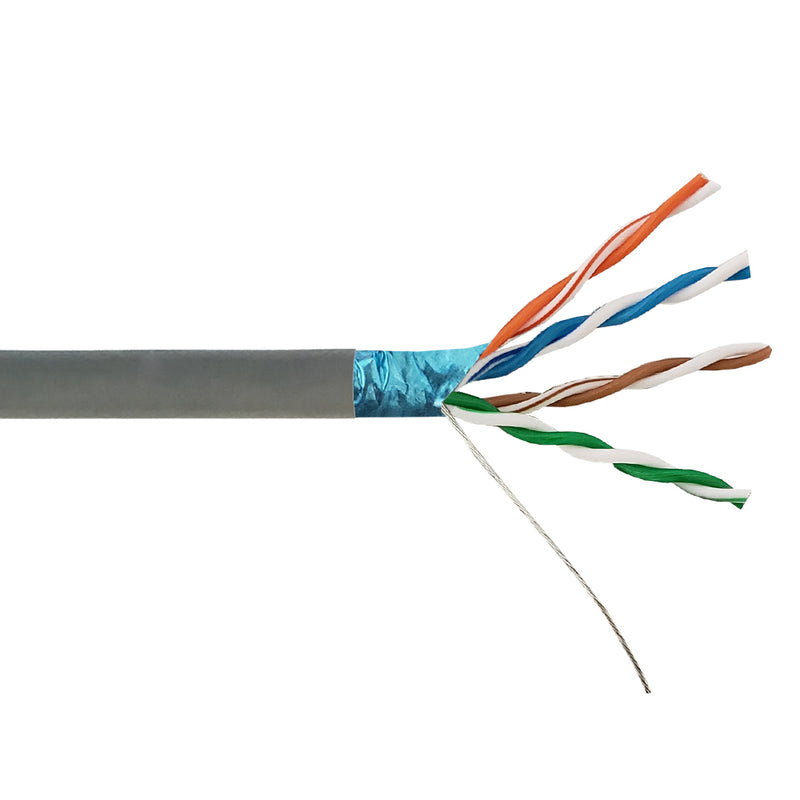 1000ft 4 Pair CAT5E 350Mhz 26AWG Stranded Shielded FTP FT4/CMR Bulk Cable