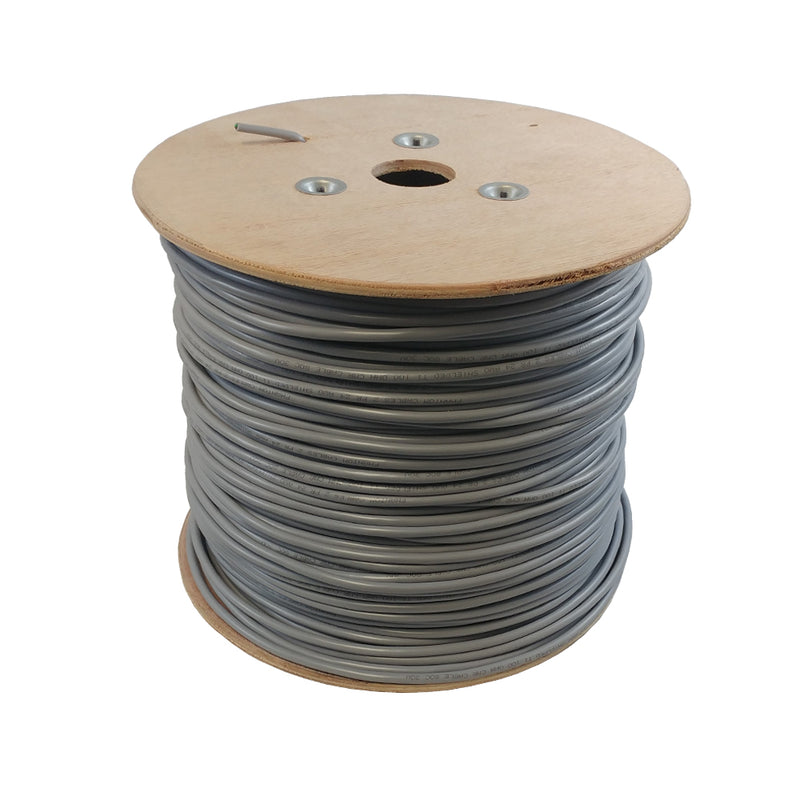 1000ft 2 Pair 24AWG Individually Shielded 100 Ohm T1 Cable - Grey