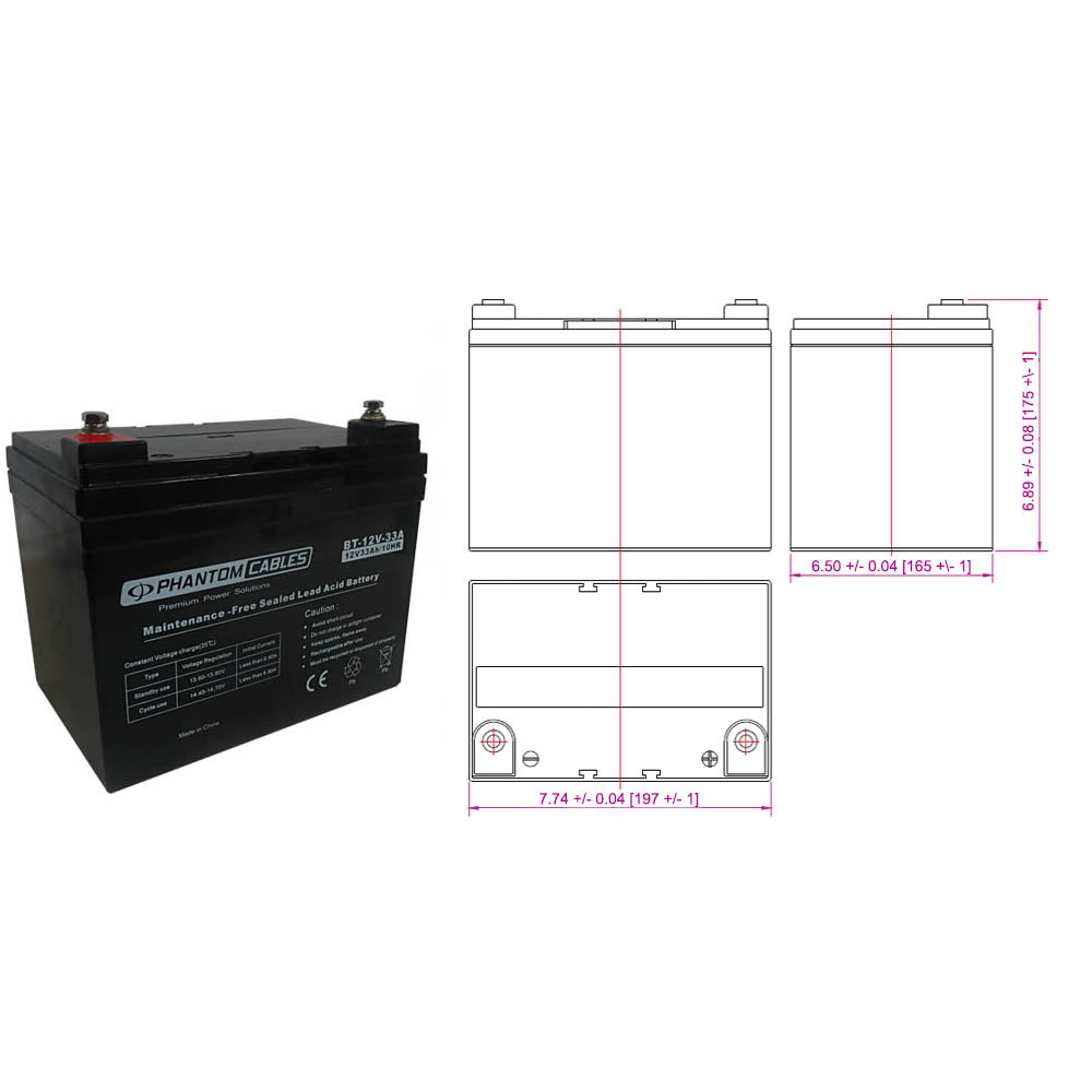 Sealed Lead Acid AGM Battery 12V 33amp