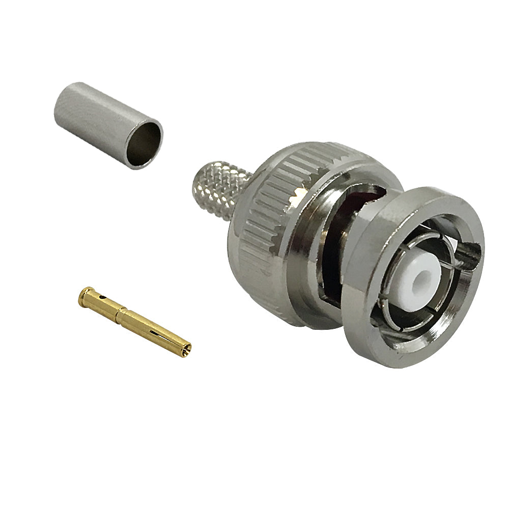 BNC Reverse Polarity Male Crimp Connector for RG58 (LMR195) 50 Ohm