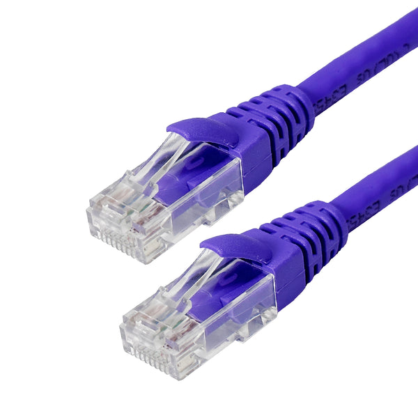 Molded Boot Custom RJ45 Cat5e 350MHz Assembled Patch Cable - Purple