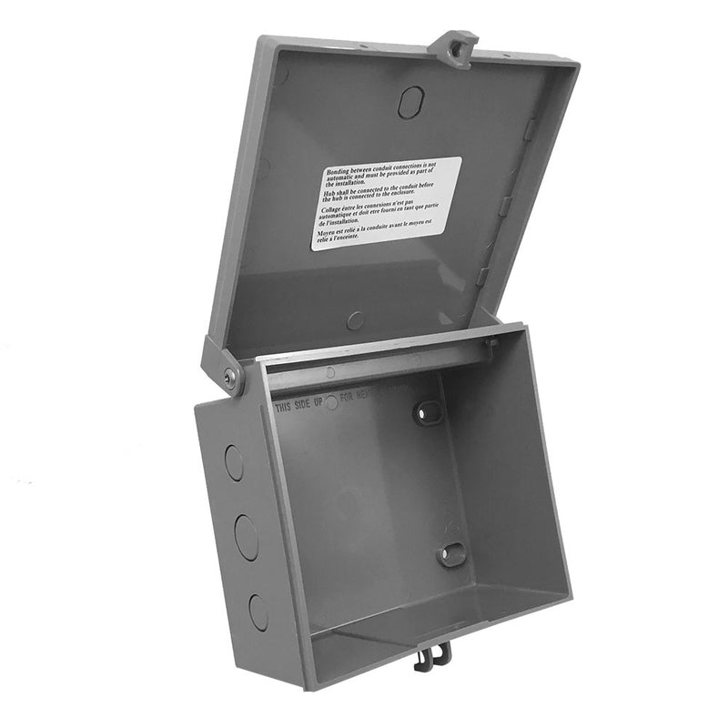 Enclosure Box 7" 8" x 3.5", Indoor/Outdoor Non-Metallic, NEMA 3R Rated - Grey