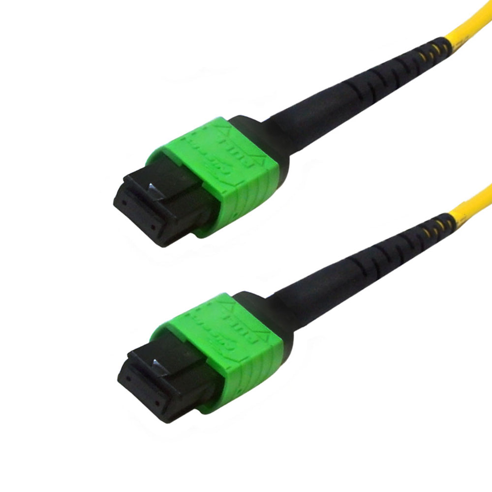 12-Fiber Singlemode MPO/MTP Female no guide pins to MPO/MTP Female no guide pins - OFNP Plenum
