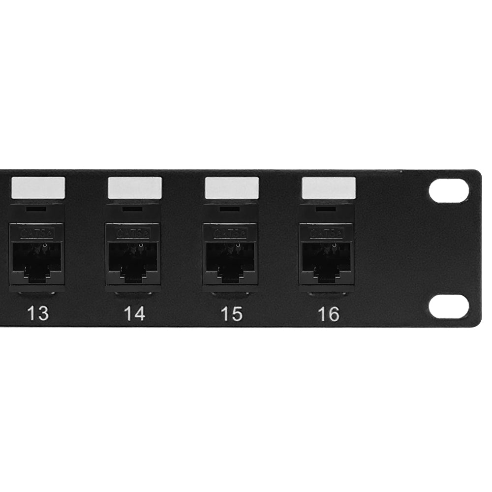 16-Port CAT5e Patch Panel, 19" Rackmount 1U - Pass-Through