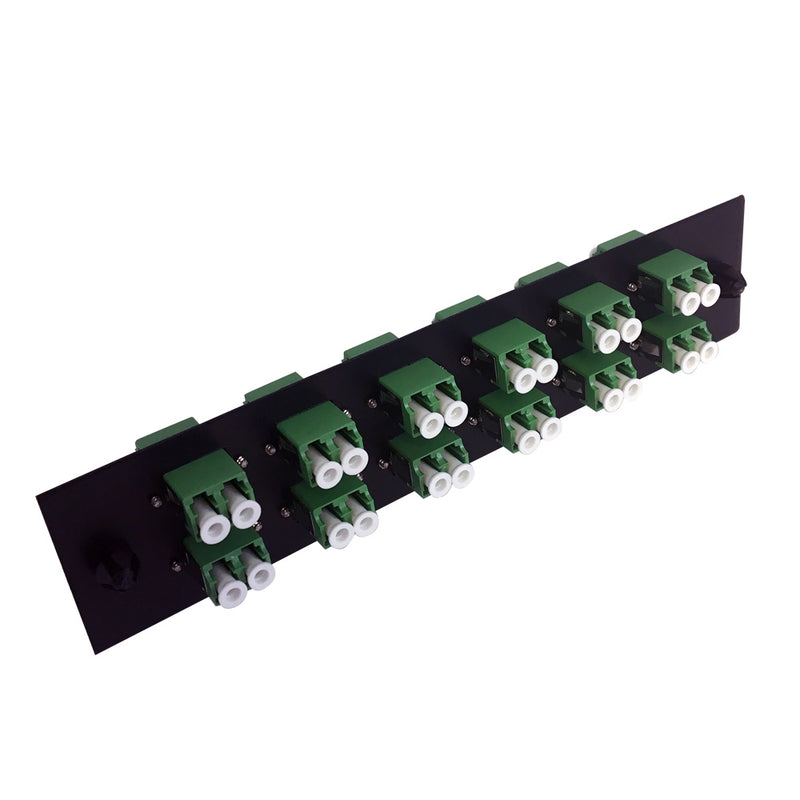 Loaded Adapter Panel with 12x Duplex LC/APC Singlemode - Black