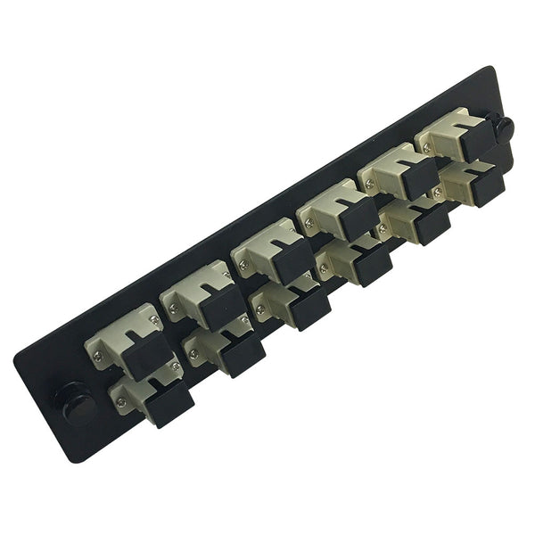 Loaded Adapter Panel with 12x Simplex SC/PC Multimode - Black
