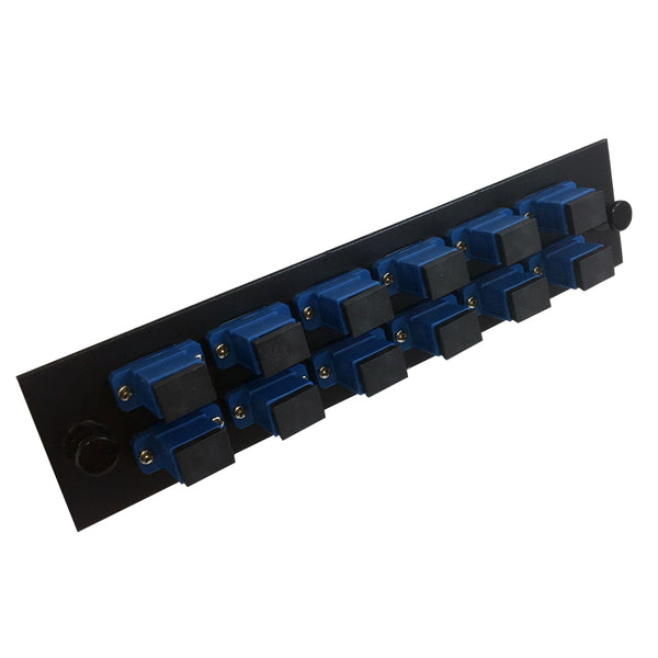 Loaded Adapter Panel with 12x Simplex SC/UPC Singlemode - Black