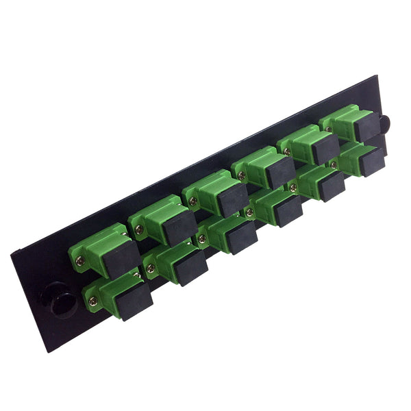 Loaded Adapter Panel with 12x Simplex SC/APC Singlemode - Black