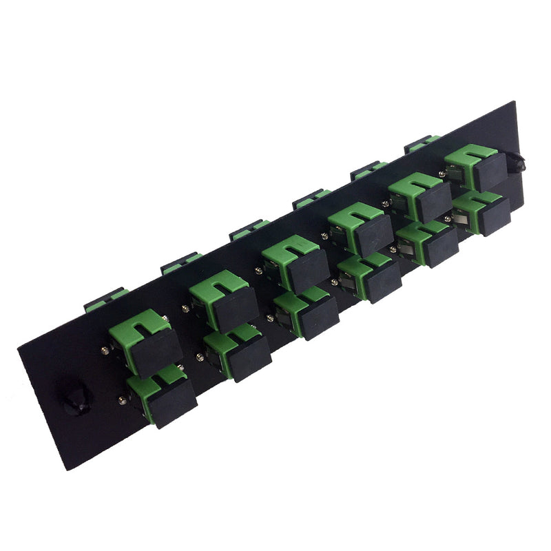 Loaded Adapter Panel with 12x Simplex SC/APC Singlemode - Black