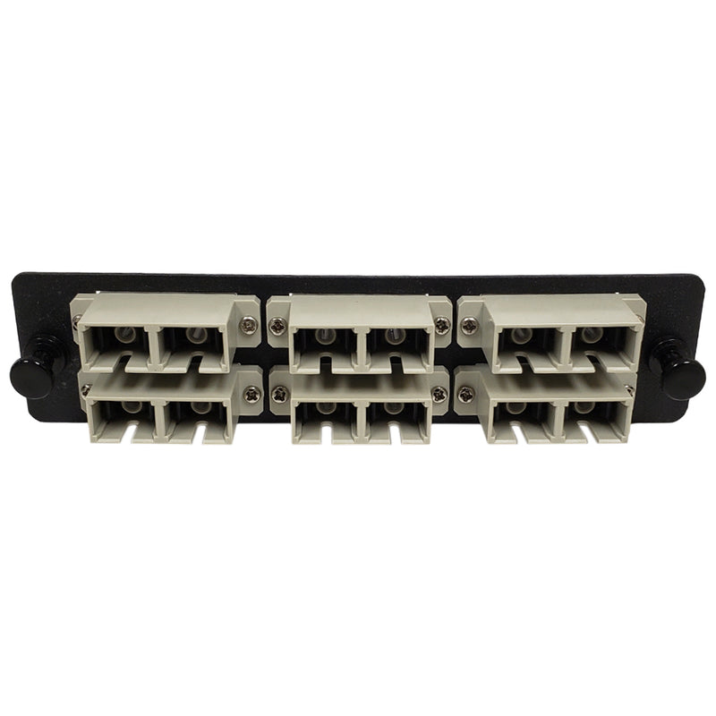 Loaded LGX Adapter Panel with 6x Duplex SC/PC Multimode - Black