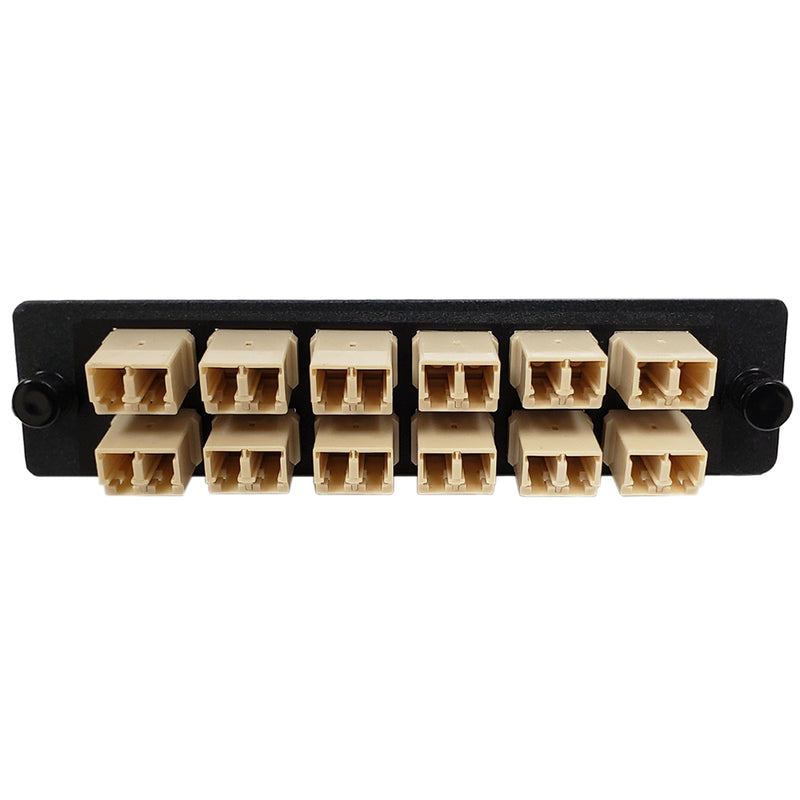 Loaded LGX Adapter Panel with 12x Duplex LC/PC Multimode - Black