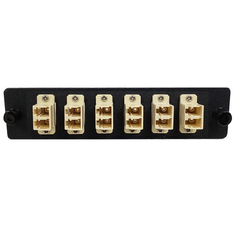 Loaded LGX Adapter Panel with 6x Duplex LC/PC Multimode - Black