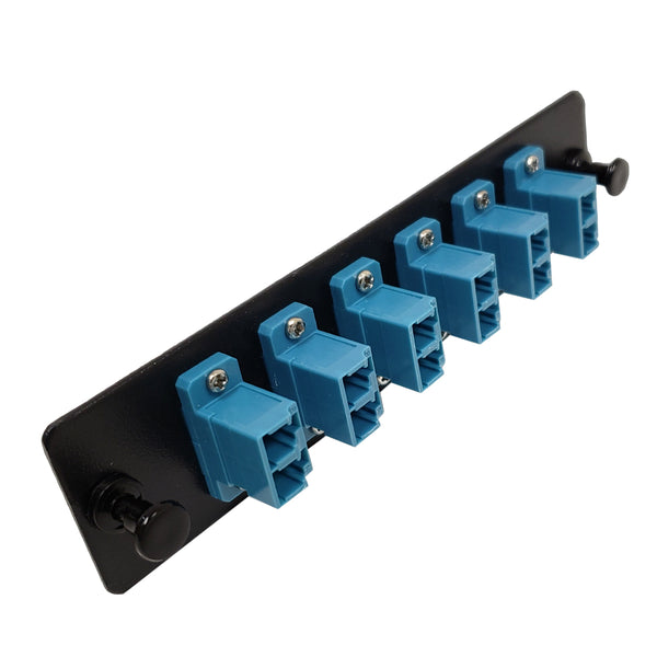 Loaded LGX Adapter Panel with 6x Duplex LC/UPC Singlemode - Black