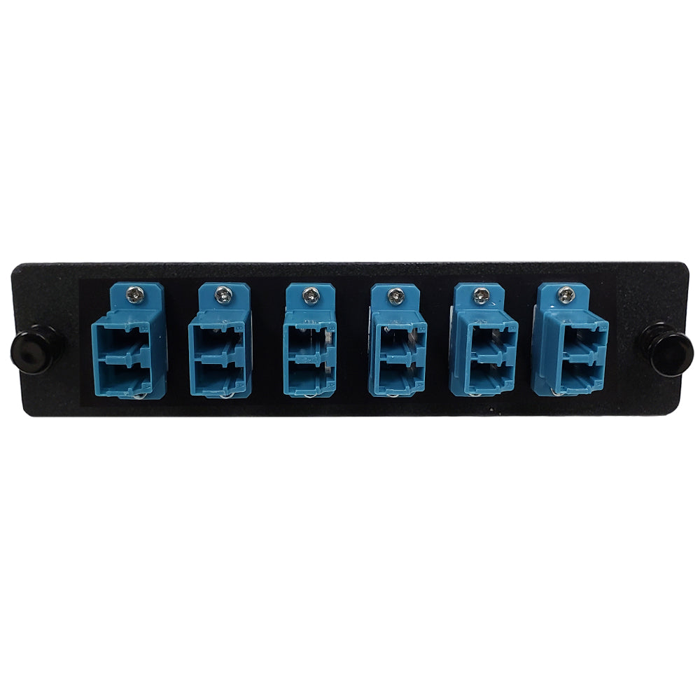 Loaded LGX Adapter Panel with 6x Duplex LC/UPC Singlemode - Black