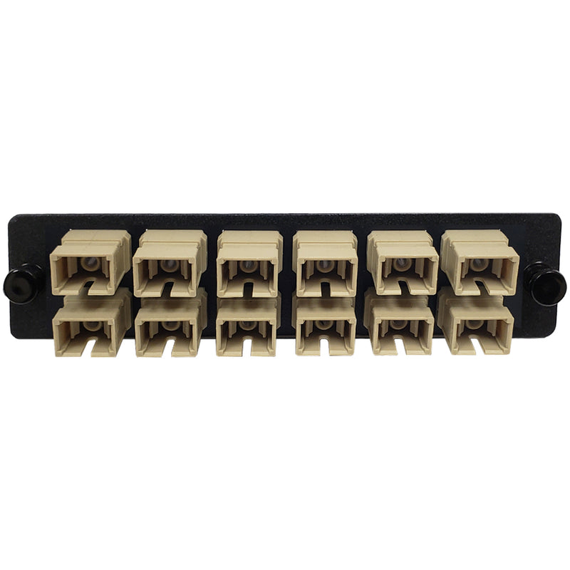 Loaded LGX Adapter Panel with 12x Simplex SC/PC Multimode - Black