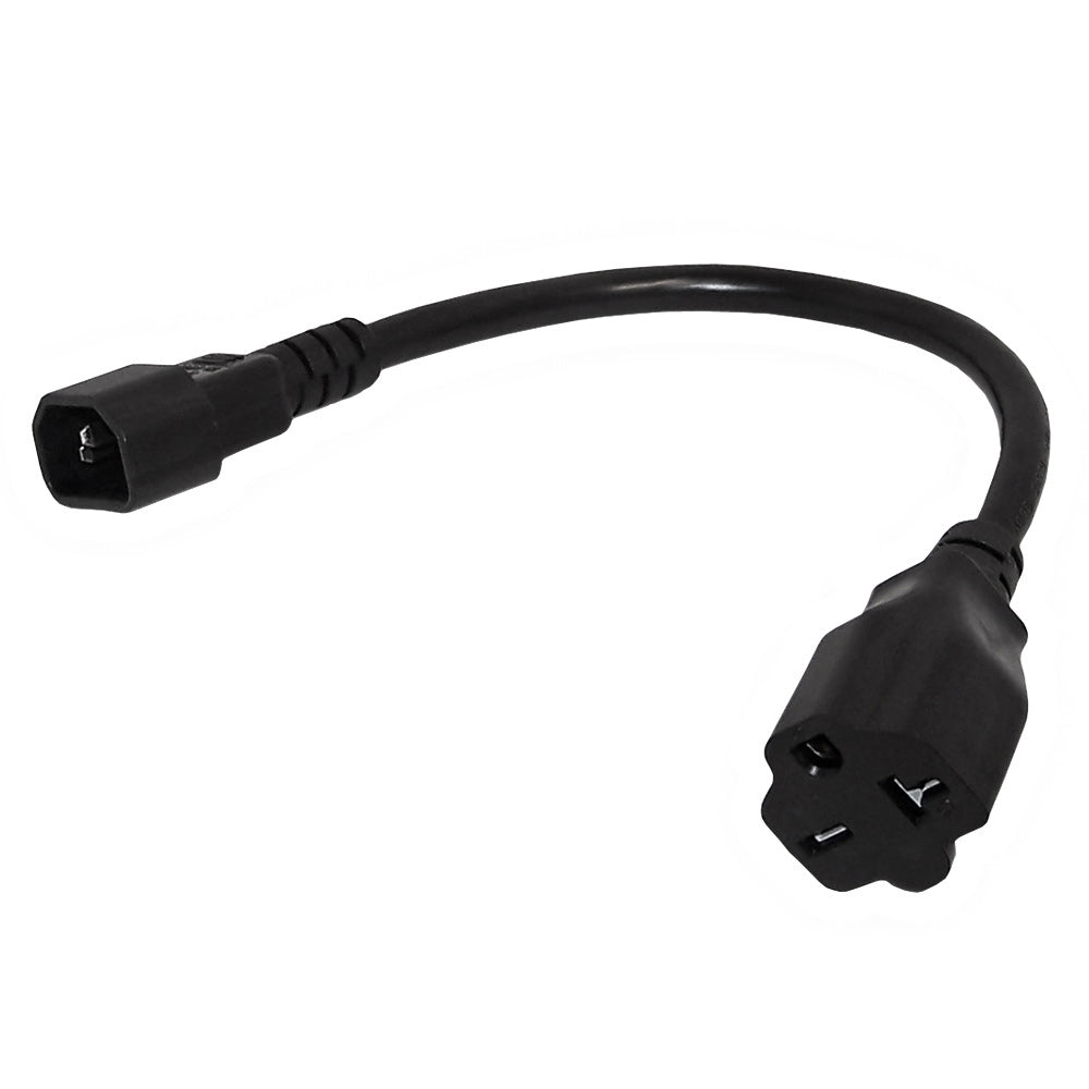 1ft NEMA 6-15/20R to IEC C14 Power Cable - 14AWG - SJT Jacket