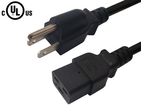 NEMA 5-15P to IEC C19 Power Cable - SJT