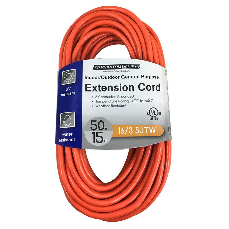 General Purpose Indoor/Outdoor Extension Cord 5-15P to 5-15R - SJTW