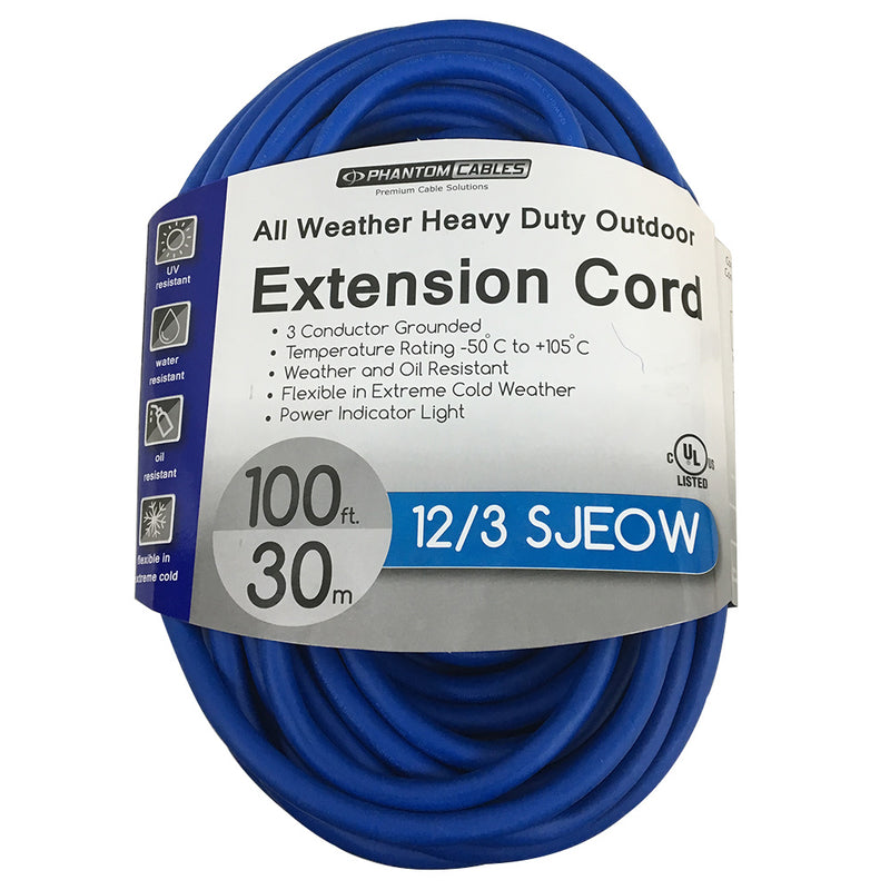 Outdoor All-Weather Extension Cord 5-15P to 5-15R SJEOW - Power Indicator Light