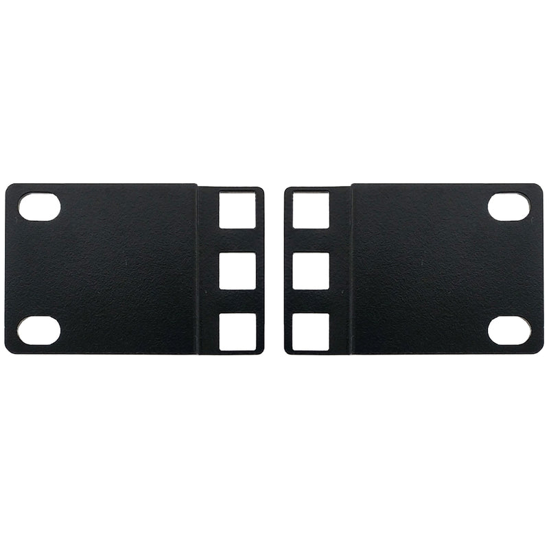 1U 23 to 19 inches Reducer Panel Adapter, Square Hole - Black Pair