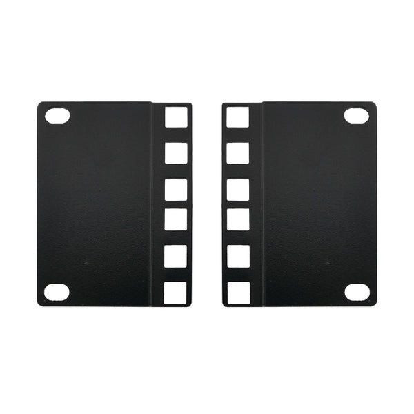 2U 23 to 19 inches Reducer Panel Adapter, Square Hole - Black Pair