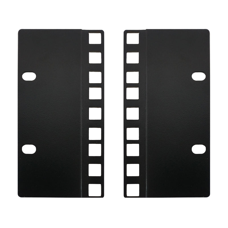 3U 23 to 19 inches Reducer Panel Adapter, Square Hole - Black Pair