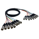 Premium Phantom Cables XLR Male to XLR Female Balanced Analog 8-Channel Snake Cable