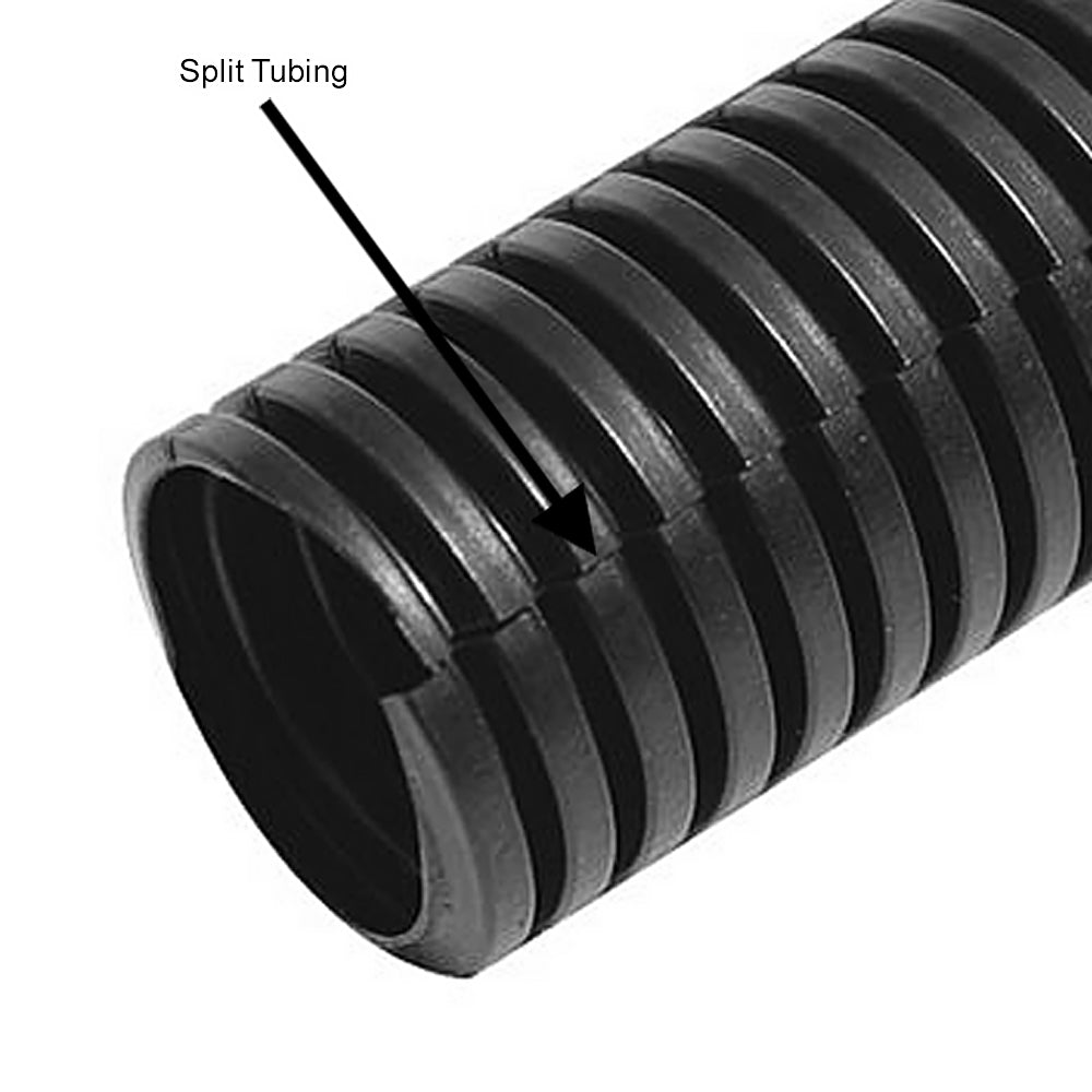 3200ft 1/4 inch Corrugated Black Split Loom