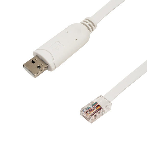 6ft USB A to RJ45 Male Cisco Console Cable - White FTDI Chip