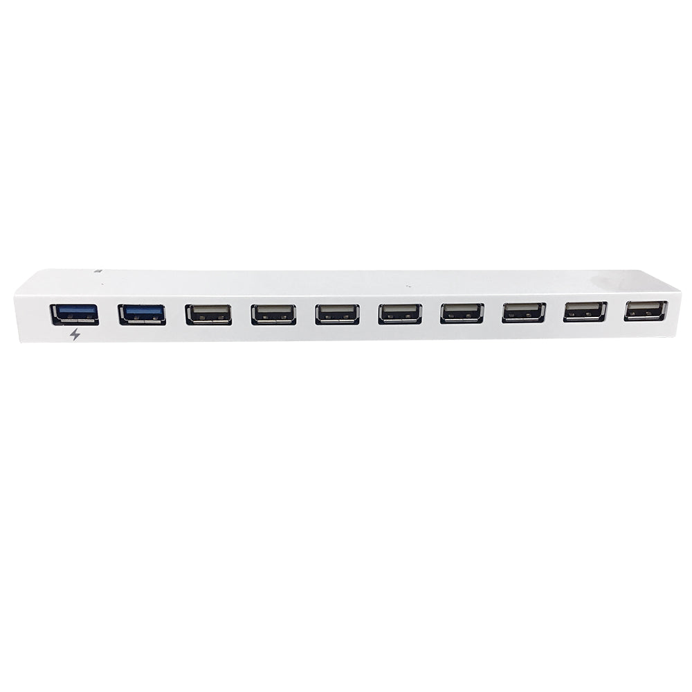 10-Port USB 3.0 Hub (2x USB 3.0, 8x USB 2.0 + Charger) - White