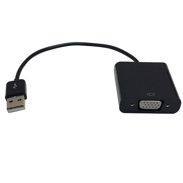 6 inch USB 2.0 A Male to VGA Female Adapter - Black