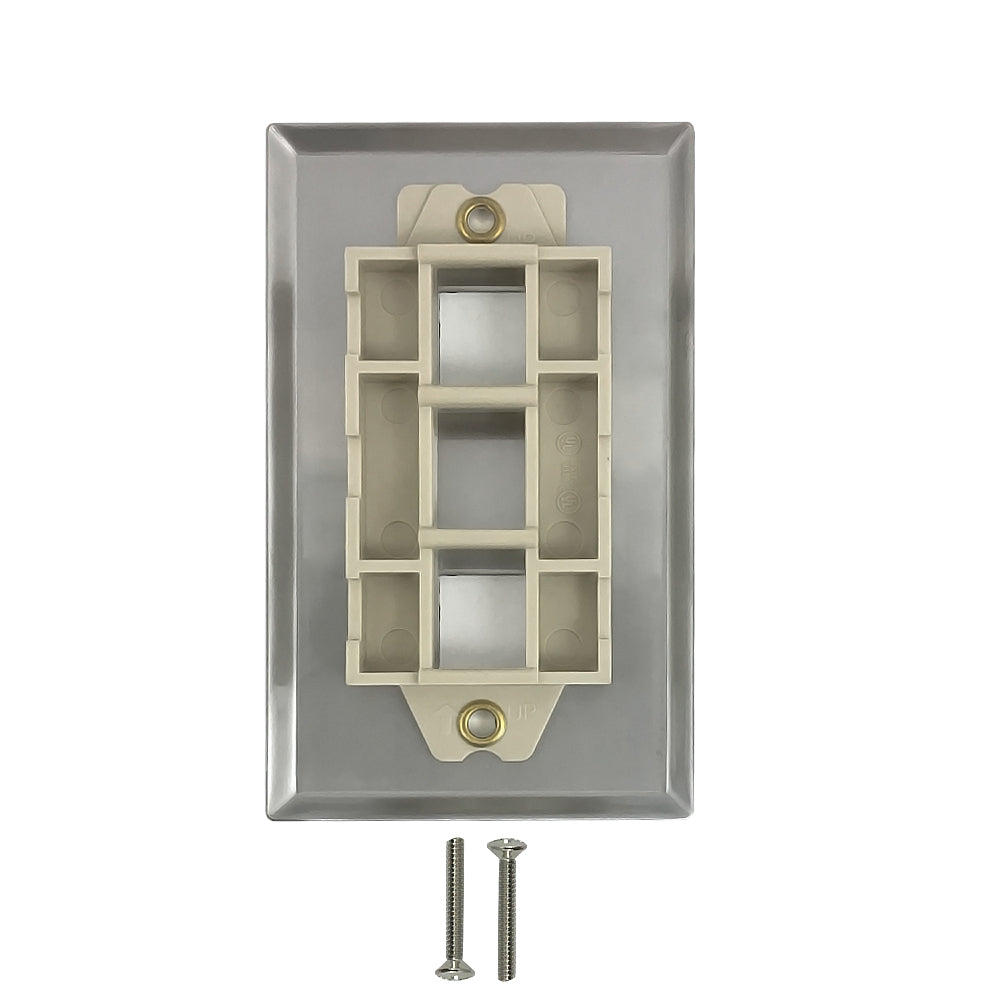 Single Gang - 2x Keystone - Stainless Steel Wall Plate
