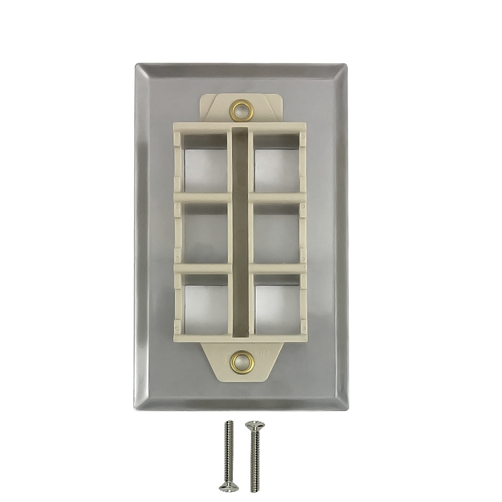 Single Gang - 4x Keystone - Stainless Steel Wall Plate