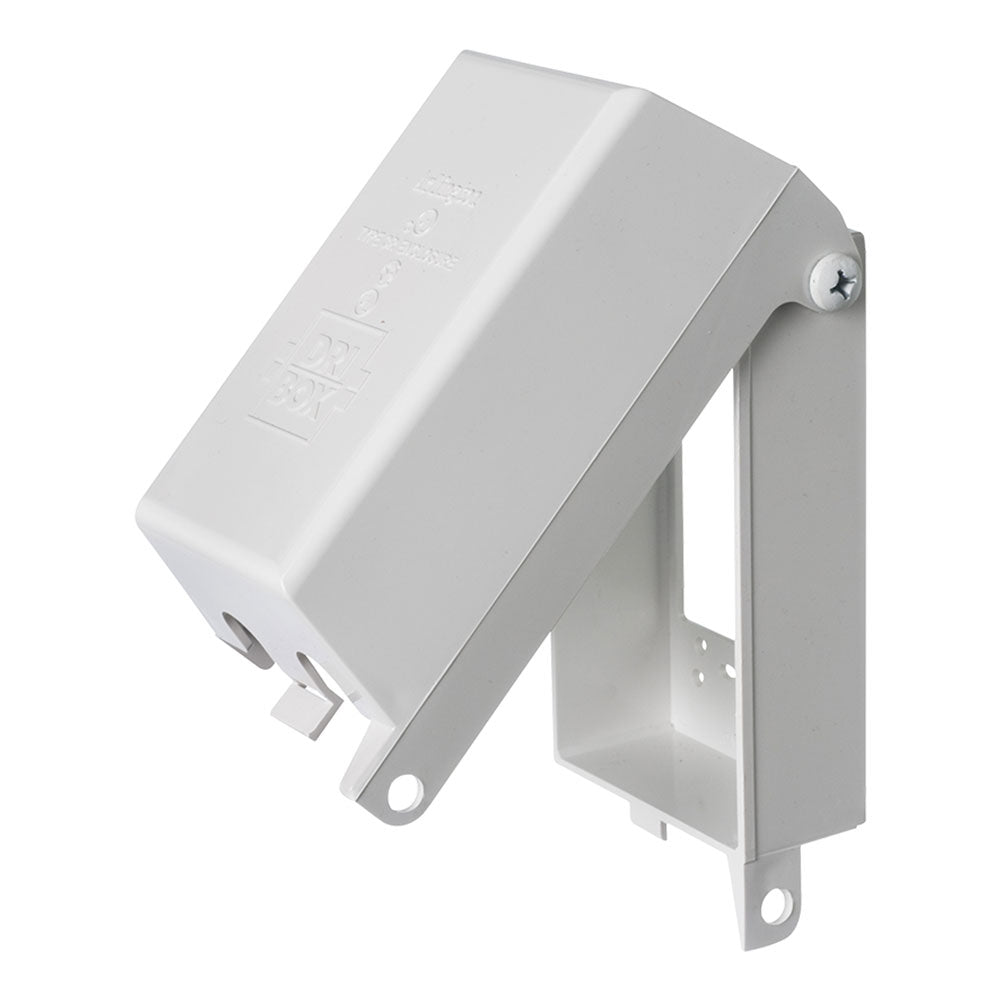 Outdoor Weather Proof Outlet Box, Single Gang - Vertical - White