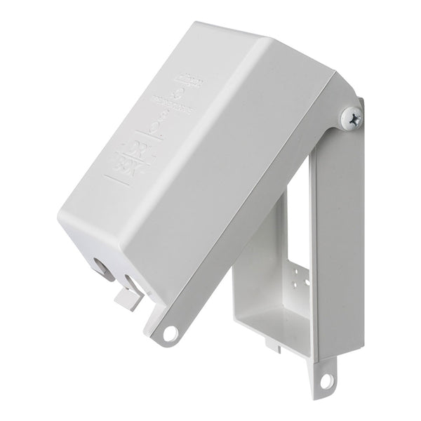 Outdoor Weather Proof Outlet Box, Single Gang Vertical - White