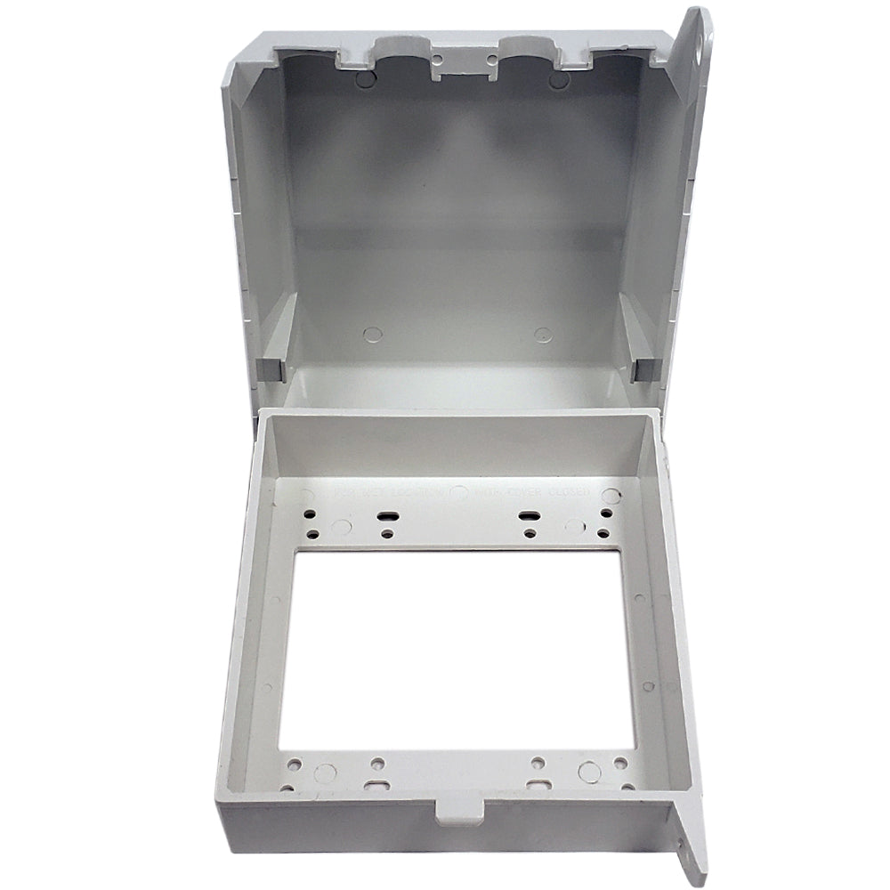 Outdoor Weather Proof Outlet Box, Double Gang White