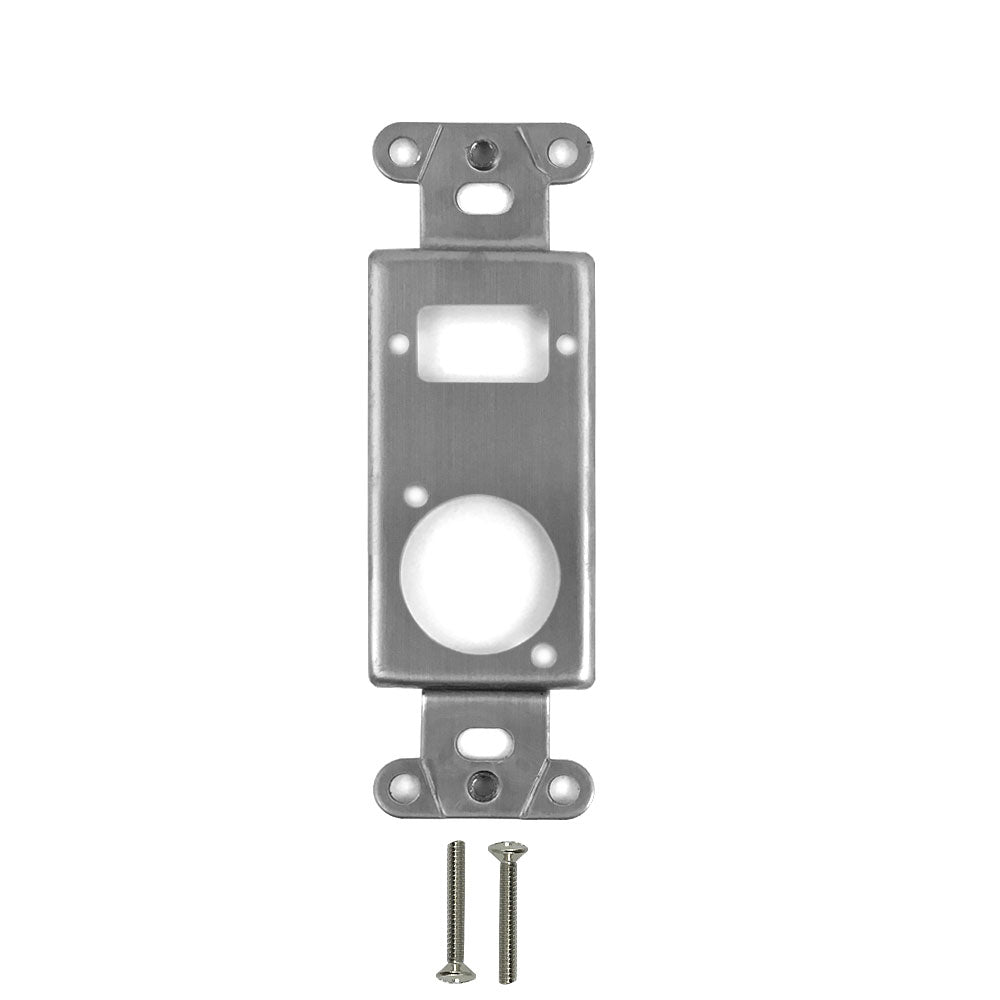 Decora Strap 1x DB9 Cutout - 1x XLR Cutout - Stainless Steel Wall Plate