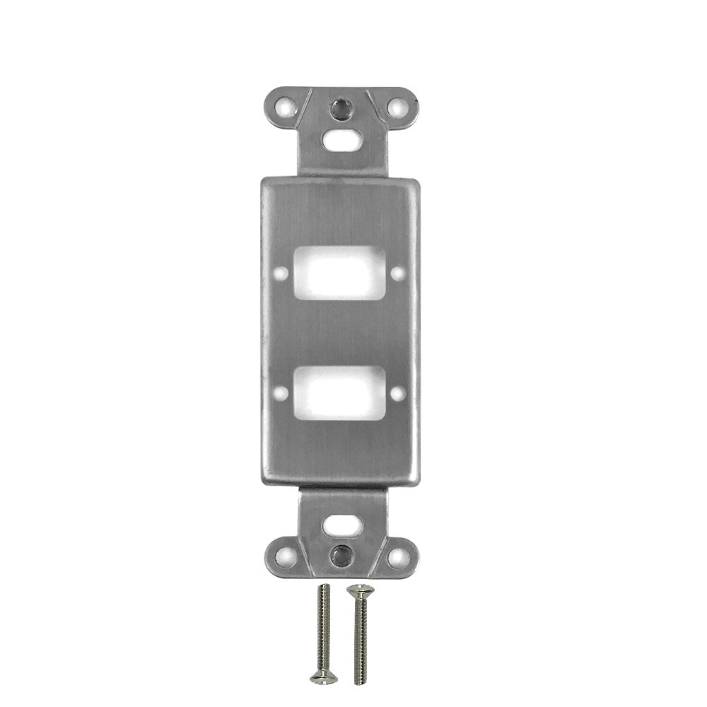 Decora Strap 2x ICDB Cutout - Stainless Steel Wall Plate