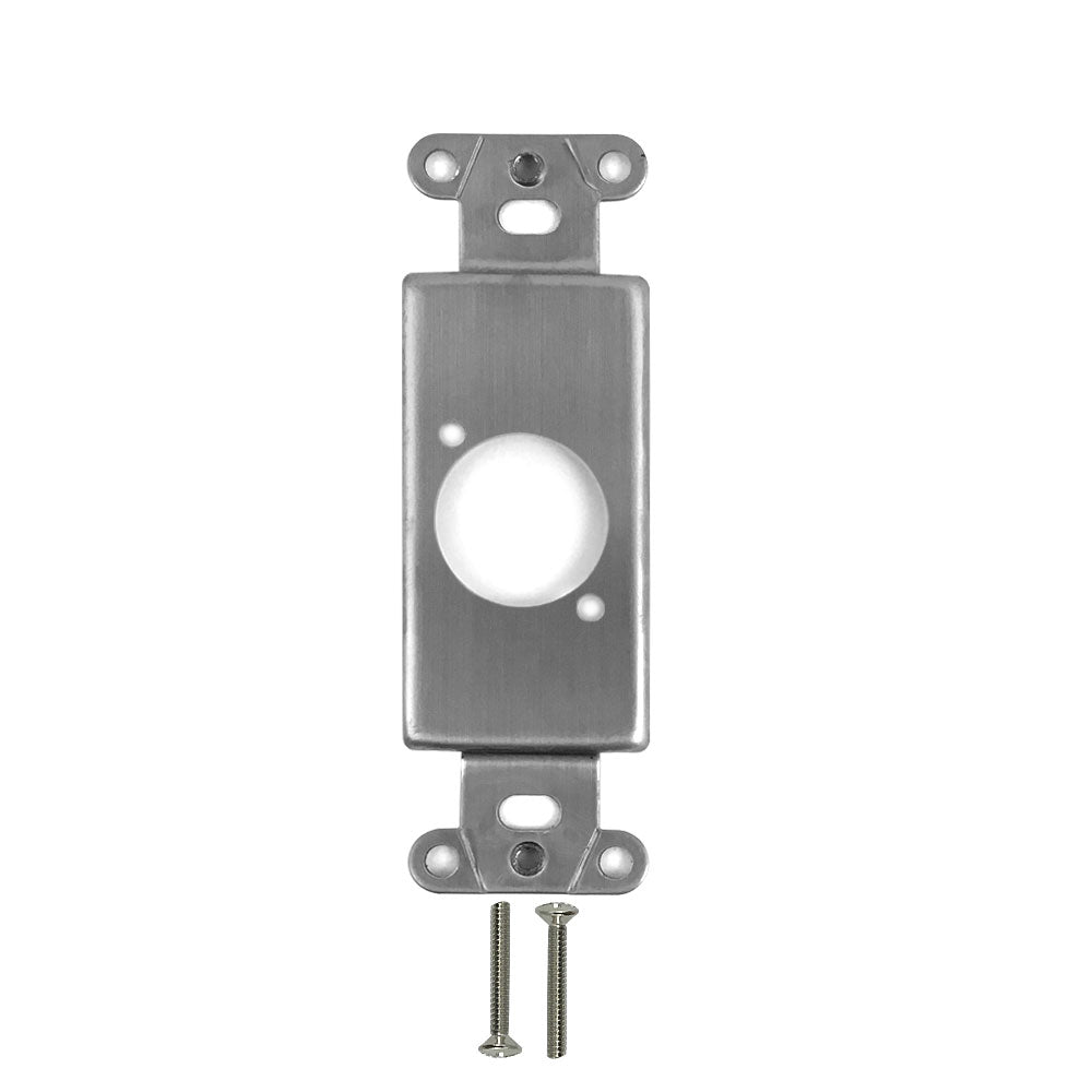 Decora Strap 1x XLR Cutout - Stainless Steel Wall Plate